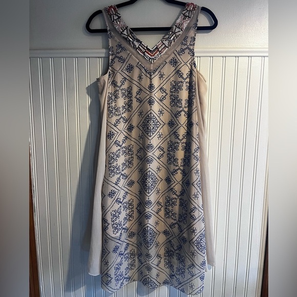 Free People Ancient Mystery Beaded Chiffon Shift Dress Womens Small Boho Style - Picture 8 of 8
